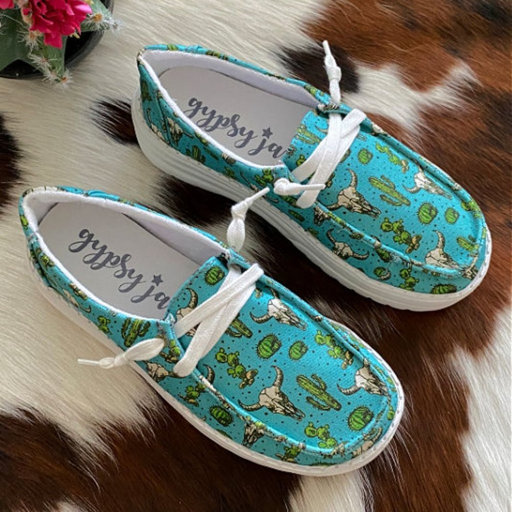 New Gypsy Jazz Elizabeth Slip On Sneaker in Turquoise - Picture 4 of 4